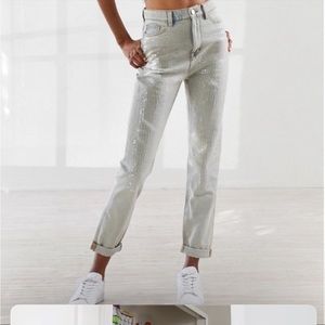 BDG Sequin Mom High Rise Light Wash Jeans size  28 NEW